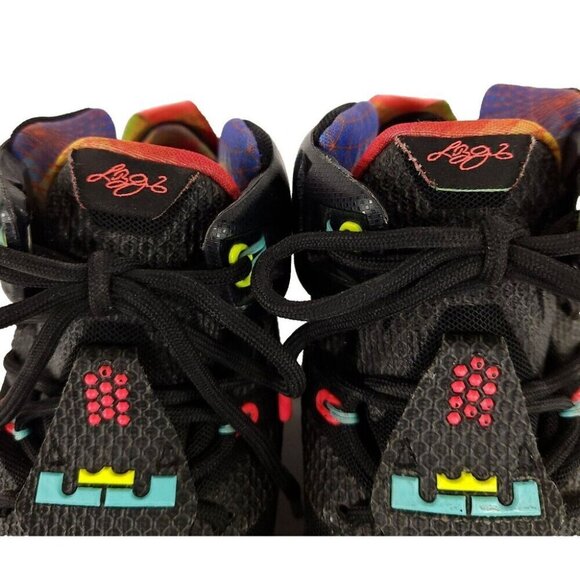 Nike LeBron 12 Data Size 10 Mens Sneakers Black 684593 068 - Picture 4 of 13